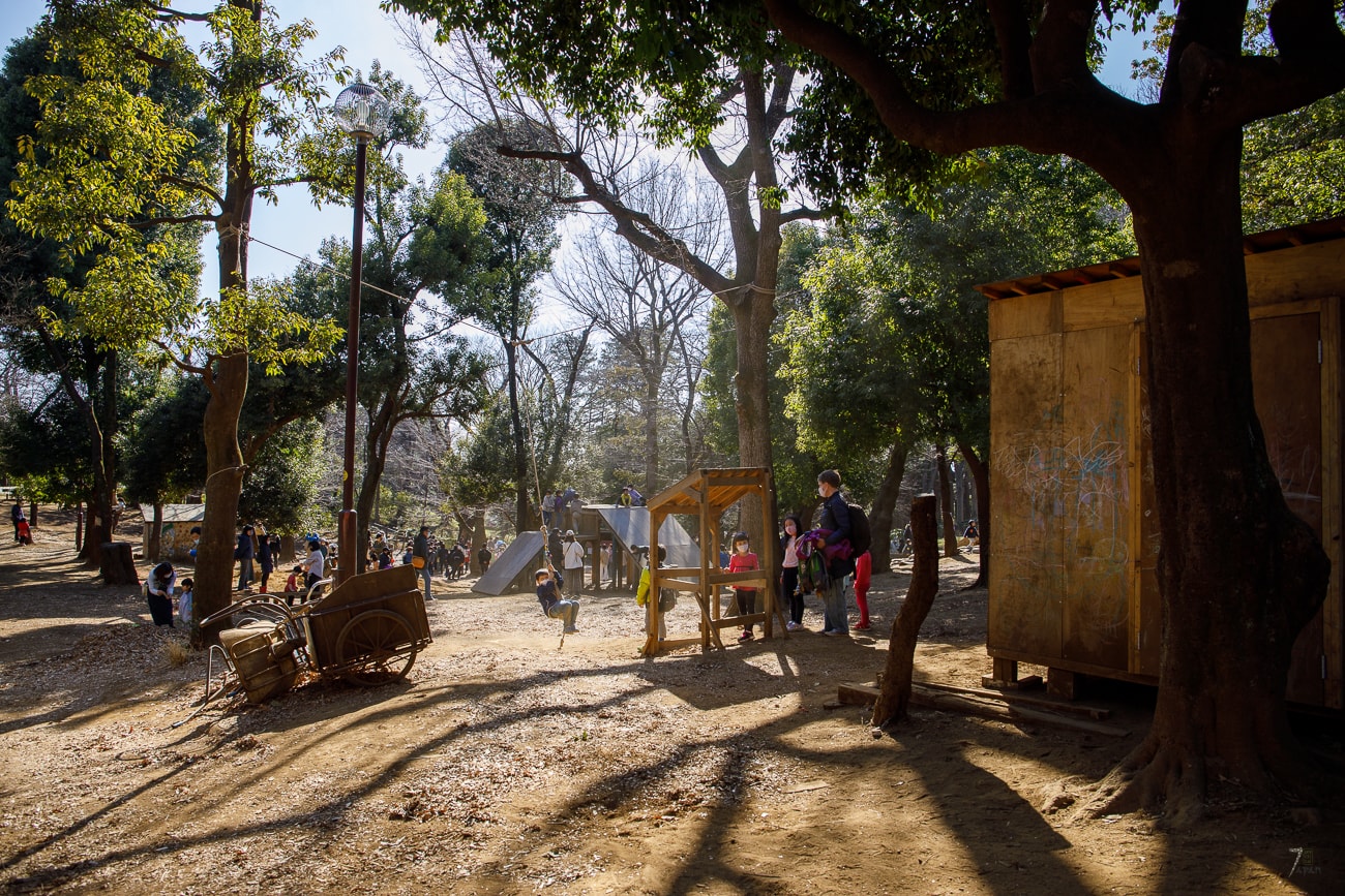 There is a vast playground for children, complete with climbing frames, swings and mazes